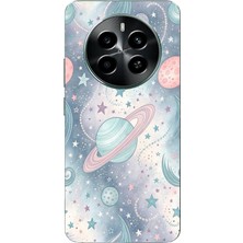 TechTree Realme 12 Pro-Pro Plus Uyumlu Soft Renkli Gezegenler Baskılı Silikon Kılıf