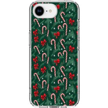 TechTree iPhone 16E Uyumlu Yılbaşı Çam Ağacı ve Baston Şeker Baskılı Silikon Kılıf