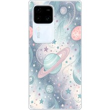 TechTree Vivo V30 Uyumlu Soft Renkli Gezegenler Baskılı Silikon Kılıf
