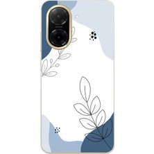 TechTree Redmi A5 Uyumlu Mavi Huzur Şekiller ve Botanik Çizgiler Baskılı Silikon Kılıf