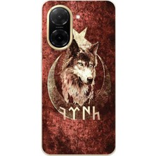 TechTree Redmi A5 Uyumlu Göktürk Yazılı ve Bozkurt Desenli Baskılı Silikon Kılıf