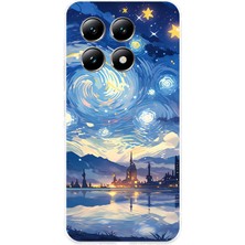 TechTree Xiaomi Mi 14T Pro Uyumlu Yıldızlı Gökyüzü ve Şehir Silüeti Baskılı Silikon Kılıf