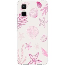 TechTree Infinix Gt 30 Pro Uyumlu Pembe Deniz Yıldızı ve Kabuk Baskılı Silikon Kılıf