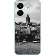 TechTree Vivo Y22 Uyumlu Galata Kulesi ve Deniz Manzaralı Baskılı Silikon Kılıf