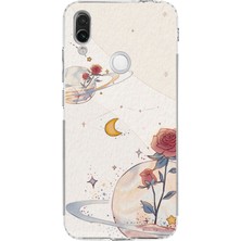 TechTree Redmi Note 7-7 Pro Uyumlu Gezegen, Yıldız ve Gül Baskılı Silikon Kılıf