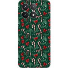 TechTree Poco F6 Pro Uyumlu Yılbaşı Çam Ağacı ve Baston Şeker Baskılı Silikon Kılıf