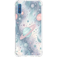 TechTree Samsung Galaxy A7 2018 Uyumlu Soft Renkli Gezegenler Baskılı Silikon Kılıf