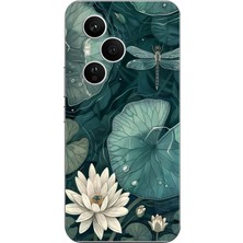 TechTree Honor 400 Pro Uyumlu Yeşil Yapraklı Nilüfer ve Yusufçuk Baskılı Silikon Kılıf