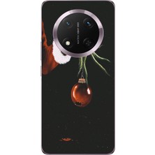 TechTree Honor Magic 7 Lite Uyumlu Grinch Yeşil El ve Kırmızı Yılbaşı Topu Baskılı Silikon Kılıf