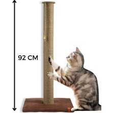 Feyza Design 90 cm Uzun Kedi Tırmalama Tahtası, Catnipli, Minder Yüzey, Kahverengi