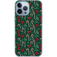 TechTree iPhone 13 Pro Max Uyumlu Yılbaşı Çam Ağacı ve Baston Şeker Baskılı Silikon Kılıf