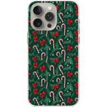 TechTree iPhone 15 Pro Max Uyumlu Yılbaşı Çam Ağacı ve Baston Şeker Baskılı Silikon Kılıf