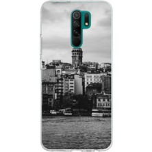 TechTree Redmi 9 Uyumlu Galata Kulesi ve Deniz Manzaralı Baskılı Silikon Kılıf