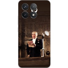 TechTree Poco F6 Pro Uyumlu Atatürk Ilk Meclis Konuşması Baskılı Silikon Kılıf