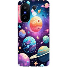 TechTree Vivo X200 Fe Uyumlu Uzay, Gezegen ve Yıldız Desenli Baskılı Silikon Kılıf