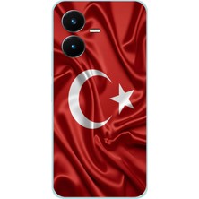 TechTree Vivo Y22 Uyumlu Türk Bayrağı Baskılı Silikon Kılıf