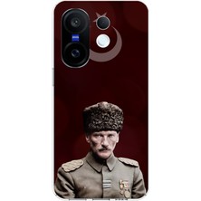 TechTree Vivo X200 Fe Uyumlu Ay Yıldız ve Başkomutan Atatürk Baskılı Silikon Kılıf