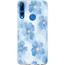 TechTree Honor 9x Uyumlu Mavi Çiçekler Baskılı Silikon Kılıf