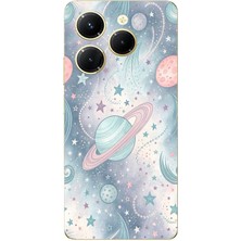 TechTree Tecno Spark 20 Pro Uyumlu Soft Renkli Gezegenler Baskılı Silikon Kılıf