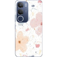 TechTree Vivo Y19S Uyumlu Pastel Soyut Çiçek ve Leke Desenli Baskılı Silikon Kılıf