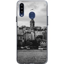 TechTree Samsung Galaxy A20S Uyumlu Galata Kulesi ve Deniz Manzaralı Baskılı Silikon Kılıf