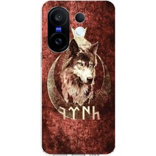 TechTree Vivo X200 Fe Uyumlu Göktürk Yazılı ve Bozkurt Desenli Baskılı Silikon Kılıf
