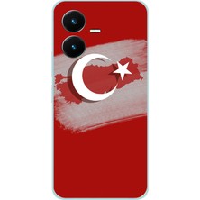 TechTree Vivo Y22 Uyumlu Türkiye Harita Detaylı Türk Bayrağı Baskılı Silikon Kılıf