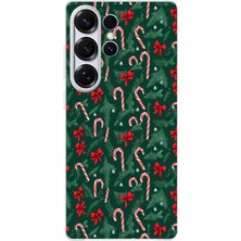 TechTree Samsung Galaxy S25 Ultra Uyumlu Yılbaşı Çam Ağacı ve Baston Şeker Baskılı Silikon Kılıf