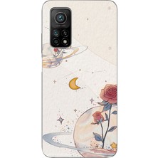 TechTree Xiaomi Mi 10T-10T Pro Uyumlu Gezegen, Yıldız ve Gül Baskılı Silikon Kılıf