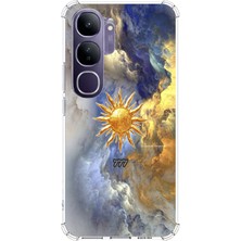TechTree Vivo V40 Lite Uyumlu 777 Güneş ve Bulut Tasarım Baskılı Silikon Kılıf