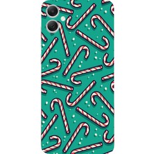 TechTree Samsung Galaxy A05 Uyumlu Yılbaşı Ruhu Baston Şeker ve Kar Taneli Baskılı Silikon Kılıf