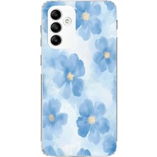 TechTree Samsung Galaxy A05S Uyumlu Mavi Çiçekler Baskılı Silikon Kılıf