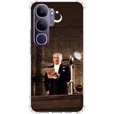 TechTree Vivo V40 Lite Uyumlu Atatürk Ilk Meclis Konuşması Baskılı Silikon Kılıf