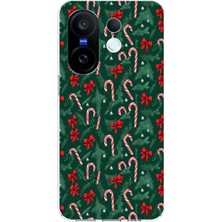 TechTree Vivo X200 Fe Uyumlu Yılbaşı Çam Ağacı ve Baston Şeker Baskılı Silikon Kılıf