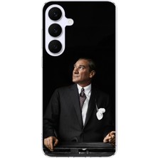 TechTree Samsung Galaxy S25 Fe Uyumlu Ufka Bakan Lider Atatürk Baskılı Silikon Kılıf