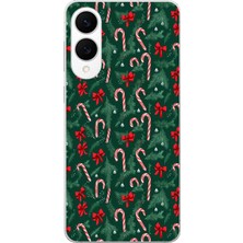 TechTree Samsung Galaxy S25 Edge Uyumlu Yılbaşı Çam Ağacı ve Baston Şeker Baskılı Silikon Kılıf