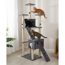 Feyza Design Kedi Tırmalama Evi, Antrasit Renkli, Rahat ve Dayanıklı Tasarım