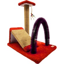 Feyza Design Kedi Tırmala, Rampası ve Fırçası 3'lü Set, Eğlenceli ve Kullanışlı