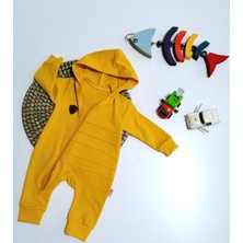 Genel Kapüşonlu Hardal Sarı Önden Fermuarlı Tulum Hardal - 6 Ay