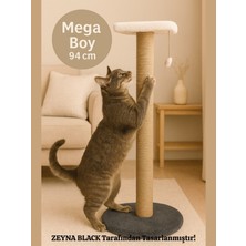 Feyza Design Mega Boy Tırmalama Tahtası, 94 Cm, Welsoft Kumaş, Jut Halat, Yetişkin Kedi