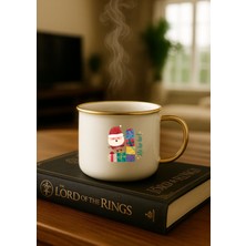 Need Shops Hohoho Noel Baba Baskılı Yaldızlı Porselen Kupa