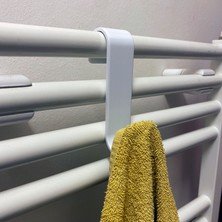 Odamdan Pratik Radyatör ve Havlupan Askısı - Düzenleyici Kanca Beyaz Plastik Beş'li (5 Adet)