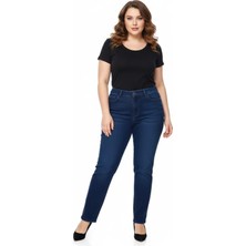 Kübra Kadın  Jeans Pantolon Kemer Lastikli Düğmeli BGL-ST05059