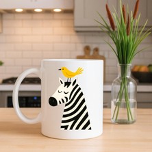 Need Shops Zebra ve Kuş Baskılı Porselen Kupa