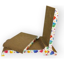 Feyza Design Yumuşak Kalp Desenli Karton Kedi Tırmalama Zefir 43,5X21X9CM