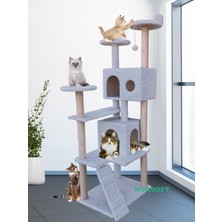 Feyza Design Renkli Kule Kedi Evi ve Tırmalama Platformu, Eğlence ve Konfor Sunar