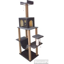 Feyza Design E5 Beş Katlı Gri Kedi Tırmalama ve Oyun Evi