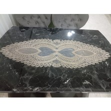 Lavanderi Fransız Dantelli Tek Parça Runner, Masa&sehpa Örtüsü, Çeyizlik Runner