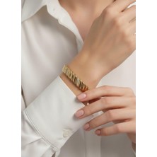 Toka Delisi Zirkon Taşlı Gold Bileklik