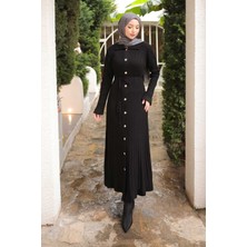 İmaj Butik Siyah Düğmeli Triko Elbise
